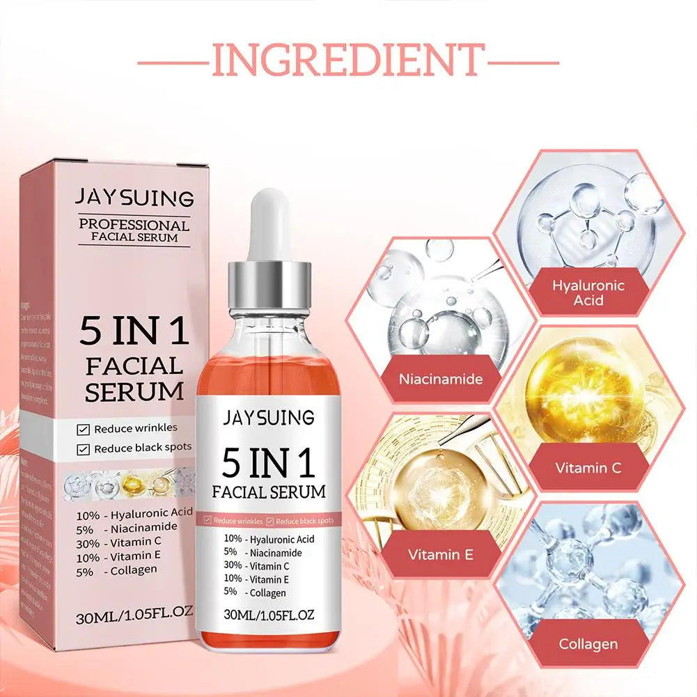 5 In 1  Face Serum Moisturizing brightening Vitamin C Facial Serum Shrink pores