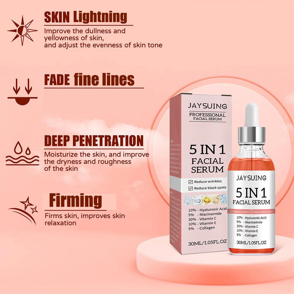 5 In 1  Face Serum Moisturizing brightening Vitamin C Facial Serum Shrink pores